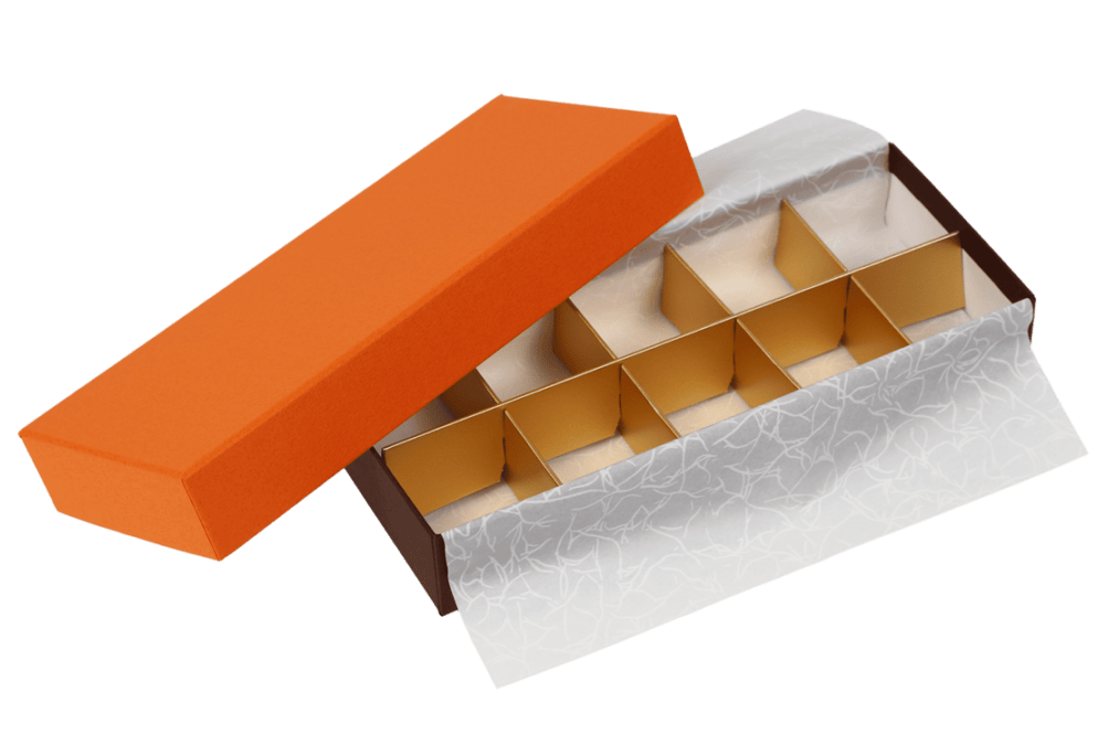 チョコ箱 フェザー （10仕切）【1セット200個入】 | チョコレート用