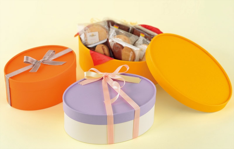 お菓子用ギフト箱 CANCAN オーバル フェザー【S】 （1セット100個入