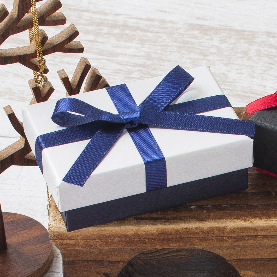 ジュエリー用 リボン付きフェザー（カブセ型）BOX【7342REP】（1セット