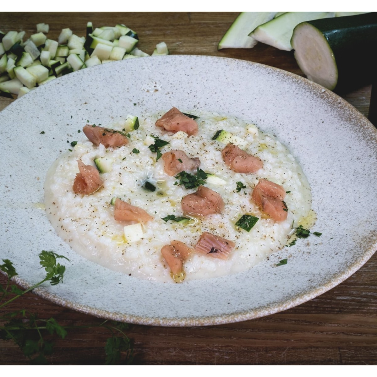 【エリオ】北海道サーモンとズッキーニのドリア 1人前300g