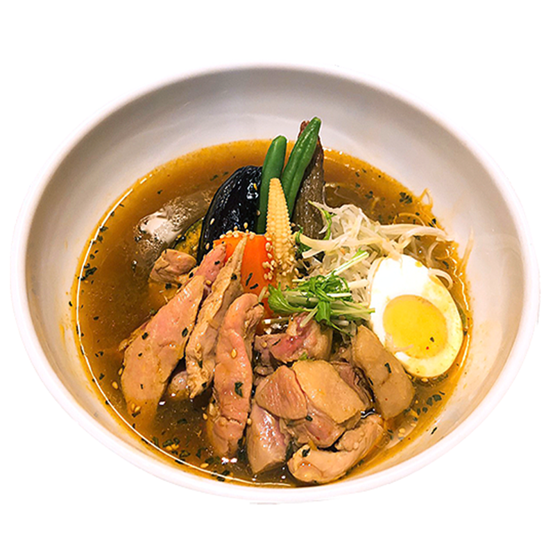 【イエロースパイス】骨無しチキンスープカレー（スープカレー450ｇ、野菜120ｇ、ライス190ｇ）