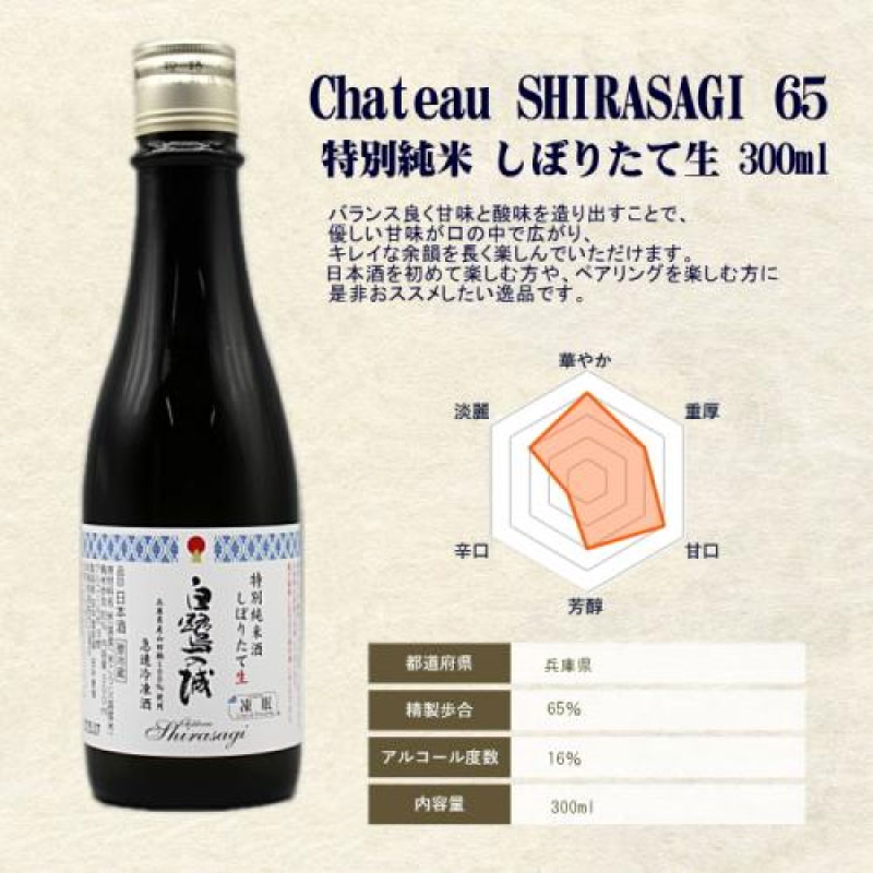 【田中酒造場】白鷺の城　特別純米酒　しぼりたて生 300ml