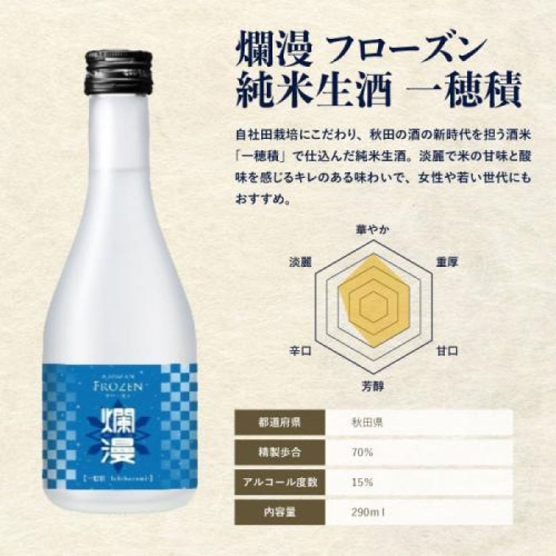 【秋田銘醸】爛漫 フローズン 純米生酒 一穂積 290ml
