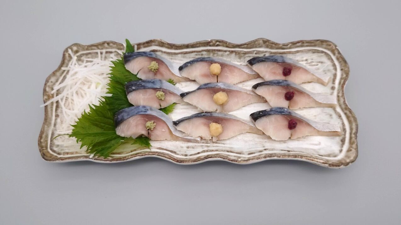 しめさばスライス(真サバ)　80g【三陸/寒さば】