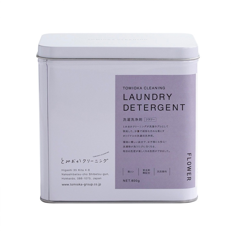 とみおかクリーニング / 角缶入り粉末洗濯洗剤・フラワー｜布団丸洗い
