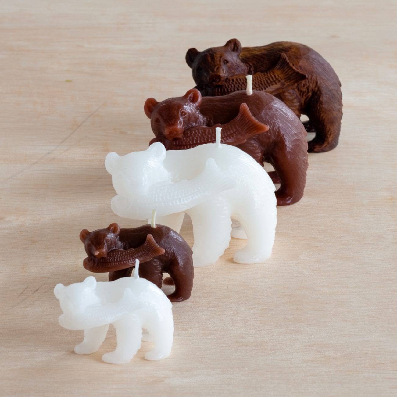 とみおかクリーニング / 木彫り熊キャンドル｜布団丸洗い・洗濯雑貨の