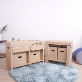 punnyほいく　アイランドキッチン【L】＋クッキングチェスト セット