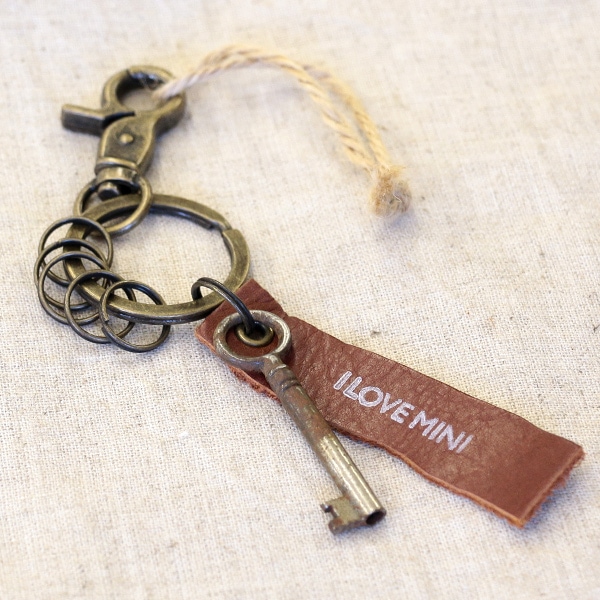 アンティークキー付きMINIキーホルダー(イギリスの古い鍵2)
