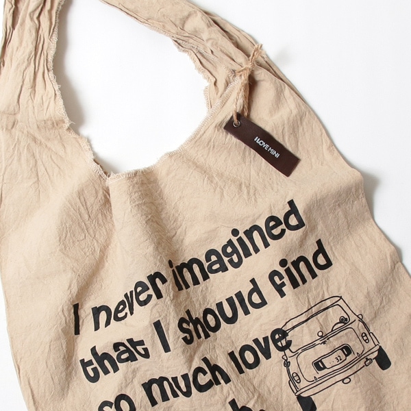 visvim エコバッグ ベージュ エコバッグ(折りたたみ)-おしゃれで人気の手染めエコバッグ(コーヒー染め)