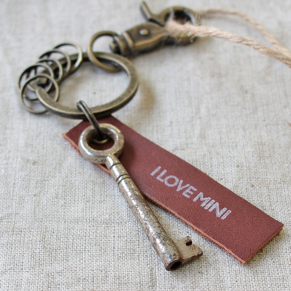 アンティークキー付きMINIキーホルダー(イギリスの古い鍵7)