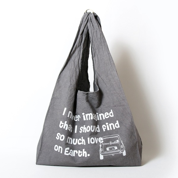 エコバッグ(折りたたみ)-おしゃれで人気の手染めエコバッグ「Vicky & Mini BAG」(Tweed Grey)