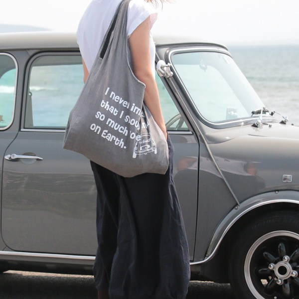 エコバッグ(折りたたみ)-おしゃれで人気の手染めエコバッグ「Vicky & Mini BAG」(Tweed Grey)