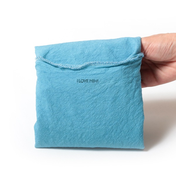 エコバッグ(折りたたみ)-おしゃれで人気の手染めエコバッグ「Vicky & Mini BAG」(Surf Blue)