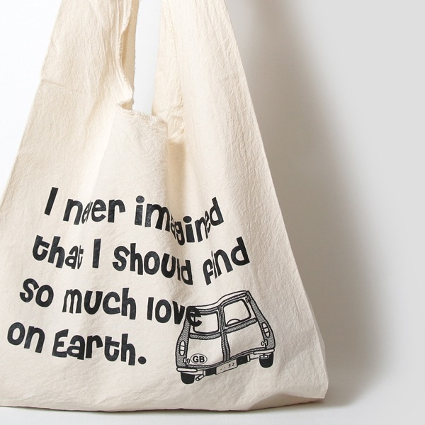 エコバッグ(折りたたみ)-おしゃれで人気の手染めエコバッグ「Vicky & Mini Estate BAG」(Old English White)