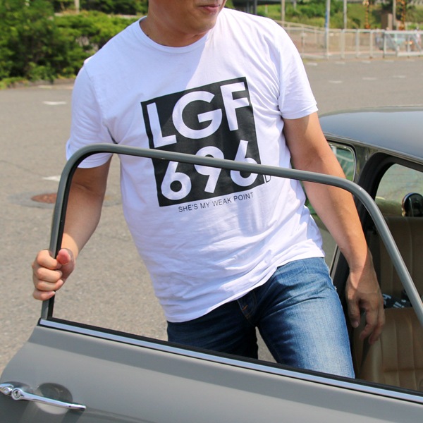 ジョンレノン ミニクーパー ナンバー オーガニックコットン「John's MINI Tシャツ」(ホワイト/ブラック)