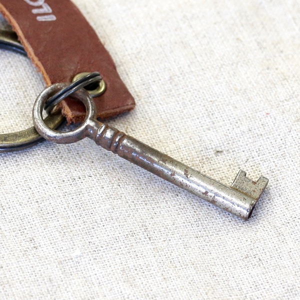 アンティークキー付きMINIキーホルダー(イギリスの古い鍵2)