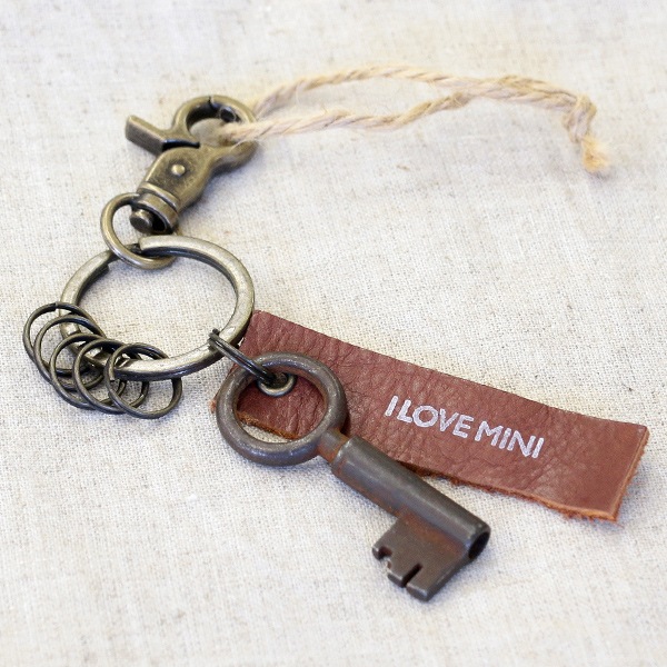 アンティークキー付きMINIキーホルダー(ベルギーの古い鍵1)