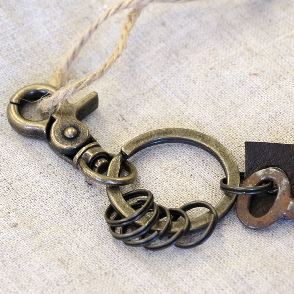 アンティークキー付きMINIキーホルダー(ベルギーの古い鍵1)