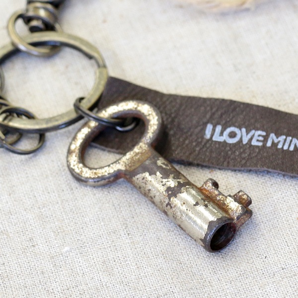 アンティークキー付きMINIキーホルダー(ベルギーの古い鍵2)
