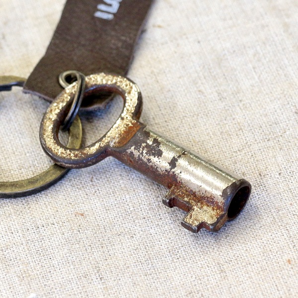アンティークキー付きMINIキーホルダー(ベルギーの古い鍵2)