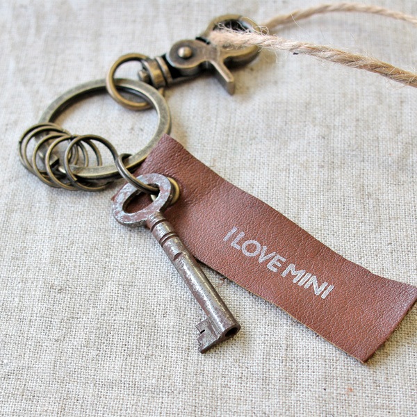 アンティークキー付きMINIキーホルダー(イギリスの古い鍵5)