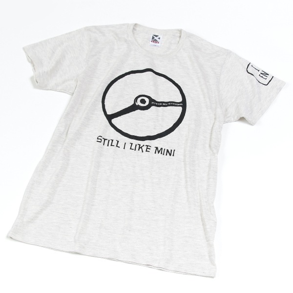 クラシックミニ ステアリング Tシャツ「Power IRU Steering Tシャツ」(アッシュ/ブラック)