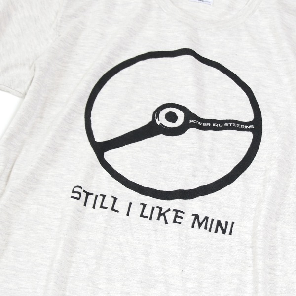 クラシックミニ ステアリング Tシャツ「Power IRU Steering Tシャツ」(アッシュ/ブラック)