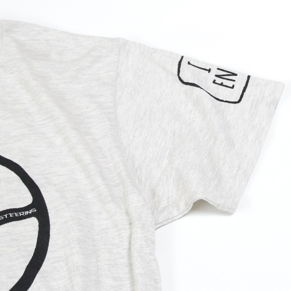 クラシックミニ ステアリング Tシャツ「Power IRU Steering Tシャツ」(アッシュ/ブラック)