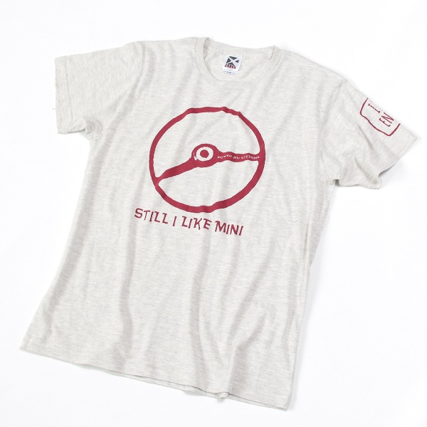 クラシックミニ ステアリング Tシャツ「Power IRU Steering Tシャツ」(アッシュ／レッド)