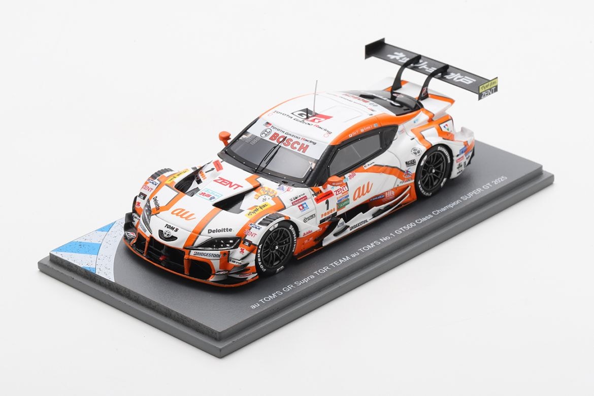 スパーク社製ミニカー【au TOM'S GR Supra TGR TEAM au TOM'S No.1  GT500 Class Champion SUPER GT 2025  S. Tsuboi - K. Yamashita】