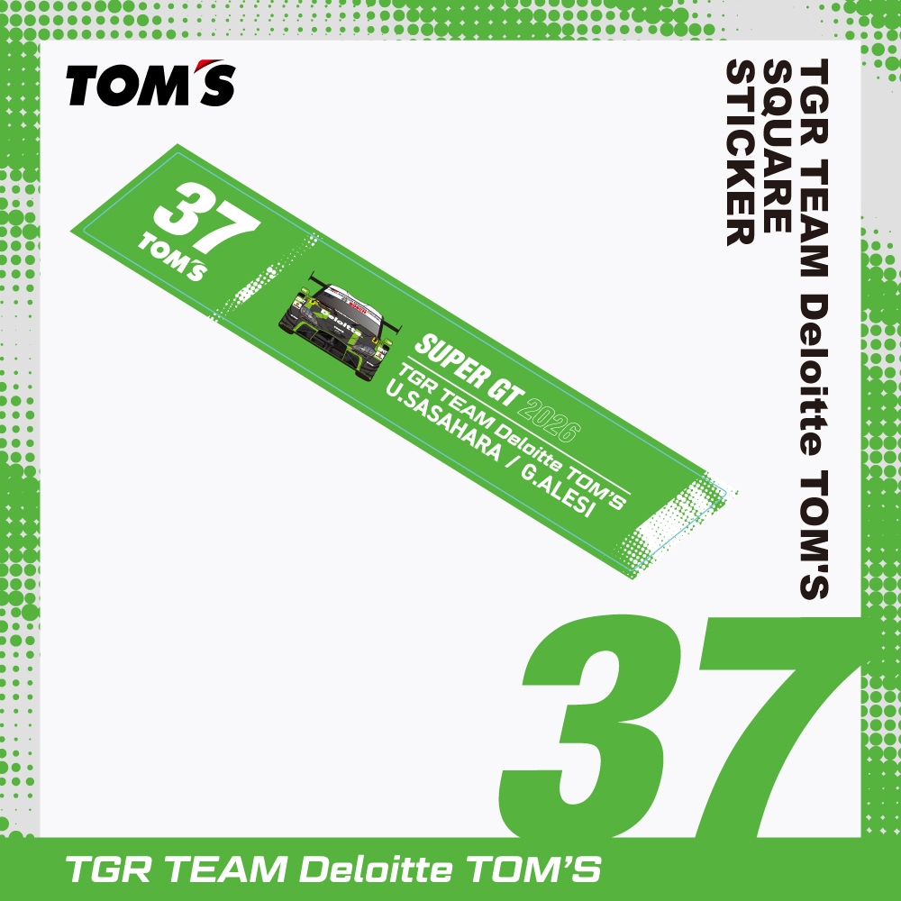 2026 37号車スクエアステッカー【TGR TEAM Deloitte TOM'S】