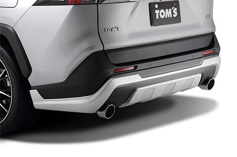 【RAV4】リヤバンパーガーニッシュ 標準マフラー ＋ トムス テールカッター装着車用