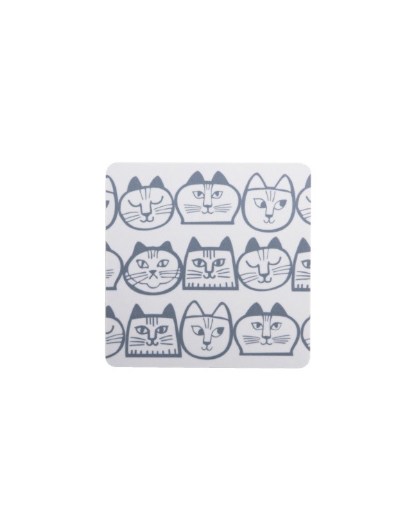 コースター（ねこのかお・グレー）  Lisa Larson  Tonkachi Store