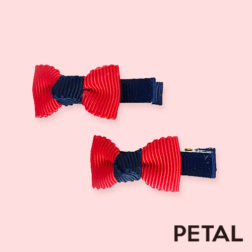 キッズ☆グログランリボンピン（2個セット）【PETAL MARKET】