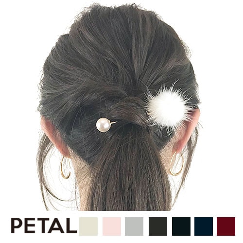 ミンクとパールの艶ヘアバトン 【PETAL MARKET】