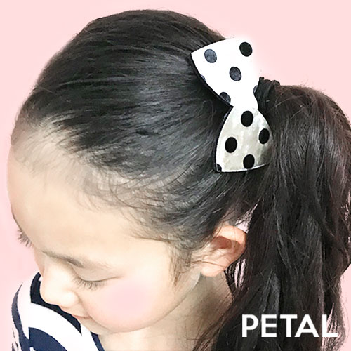 キッズ☆ぺたぺたシールみたいな水玉リボンピン【PETAL MARKET】
