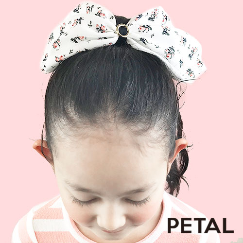 キッズ☆小花柄のスカーフリボンゴム【PETAL MARKET】