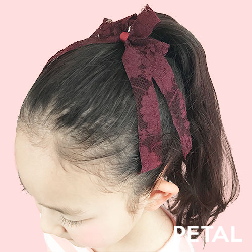 キッズ☆レース《ロング》リボンゴム【PETAL MARKET】