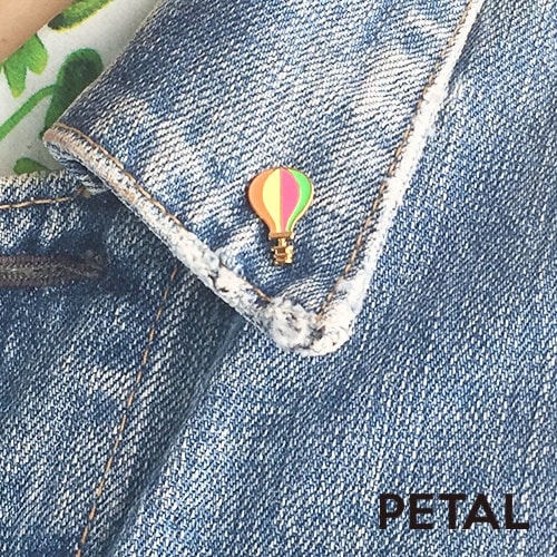 ピンブローチ・ネオンカラーの気球【PETAL MARKET】
