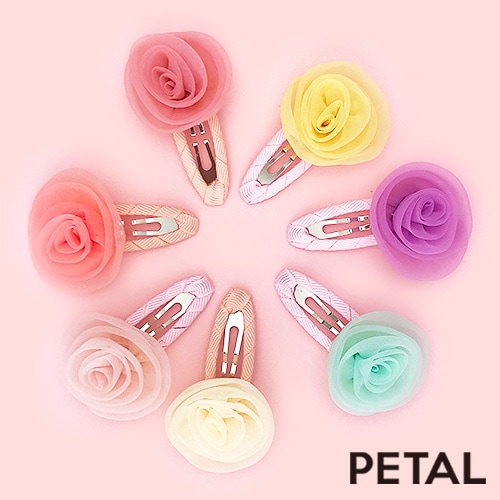 キッズ☆ふわふわローズピン1個【PETAL MARKET】