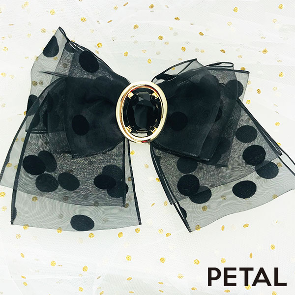 高貴なビッグドットリボンブローチ＆ピン【PETAL MARKET】