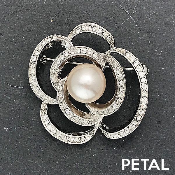 フルフラワーパールブローチ（L）【PETAL MARKET】