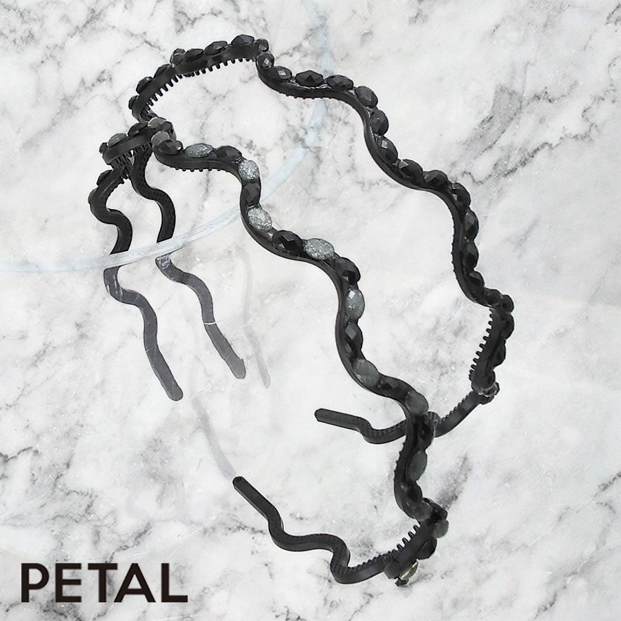 BLACK ナミナミカチューシャ【PETAL MARKET】