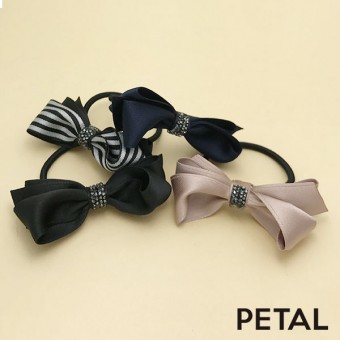 品のあるビジューをあしらったミニリボンゴム【PETAL MARKET】