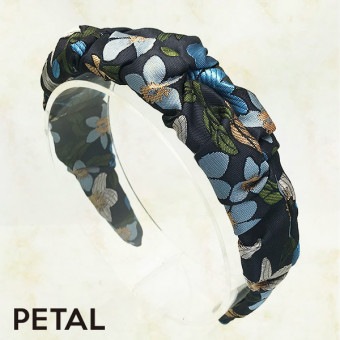 新作大人ギャザーツヤ花柄カチューシャ【PETAL MARKET】