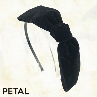 QUI新作カチューシャシンプルリボンベロア【PETAL MARKET】