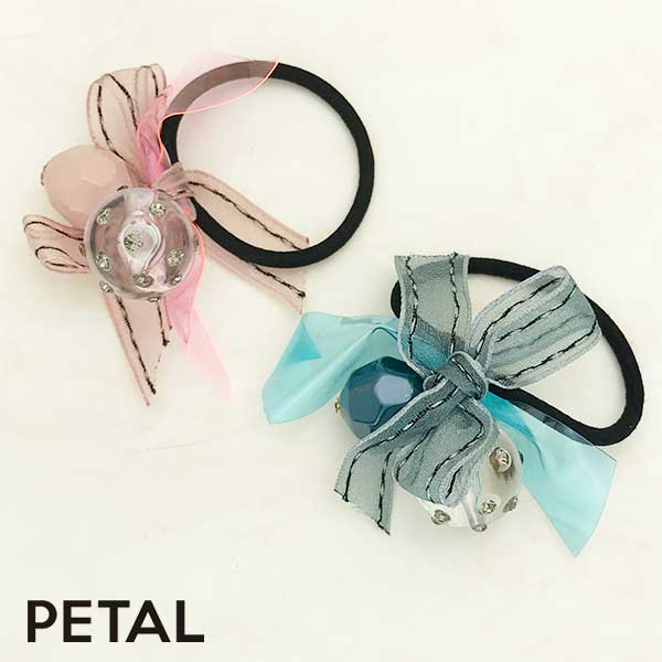 キュートなクリスタルリボンゴム【PETAL MARKET】