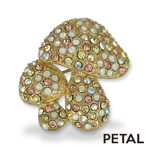 キノコがたくさん採れたよブローチ【PETAL MARKET】　