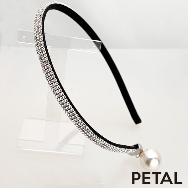 新作 大人のビジューとビッグパール カチューシャ  ラン【PETAL MARKET】