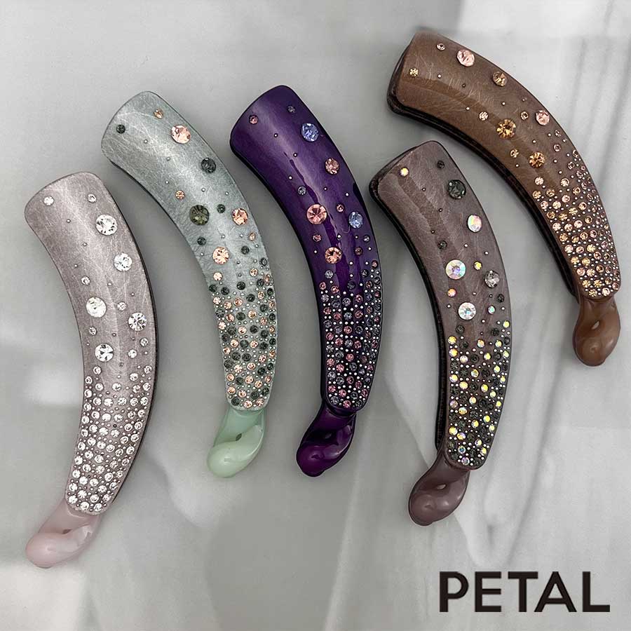 NEW マカロン 大人カラービジューバナナクリップ【PETAL MARKET】
